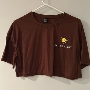 Brown Cropped T-Shirt